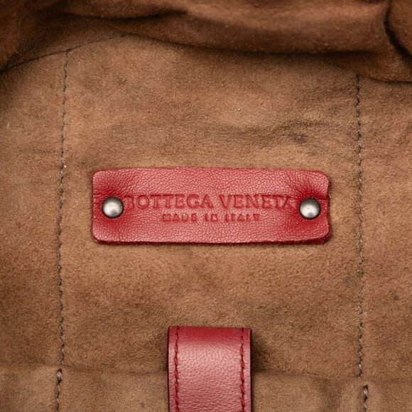 BOTTEGA VENETA Red Leather Intrecciato Backpack main image 5